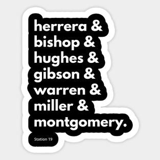 Season 1 Squad Goals - Station 19 (White Text) Sticker